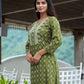 Casual Kurti Cotton Green Print Kurtis