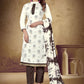 Trendy Suit Cotton White Foil Print Salwar Kameez