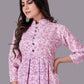 Casual Kurti Cotton Purple Print Kurtis