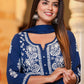 Salwar Suit Cotton Blue Lucknowi Work Salwar Kameez