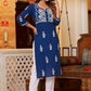 Salwar Suit Cotton Blue Lucknowi Work Salwar Kameez