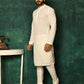 Kurta Pyjama Cotton Off White Chikankari Work Mens