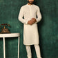 Kurta Pyjama Cotton Off White Chikankari Work Mens