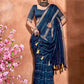 Contemporary Cotton Blue Print Saree