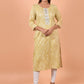 Party Wear Kurti Cotton Cream Print Kurtis