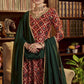 Designer Gown Cotton Maroon Print Gown