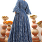 Designer Gown Cotton Blue Digital Print Gown