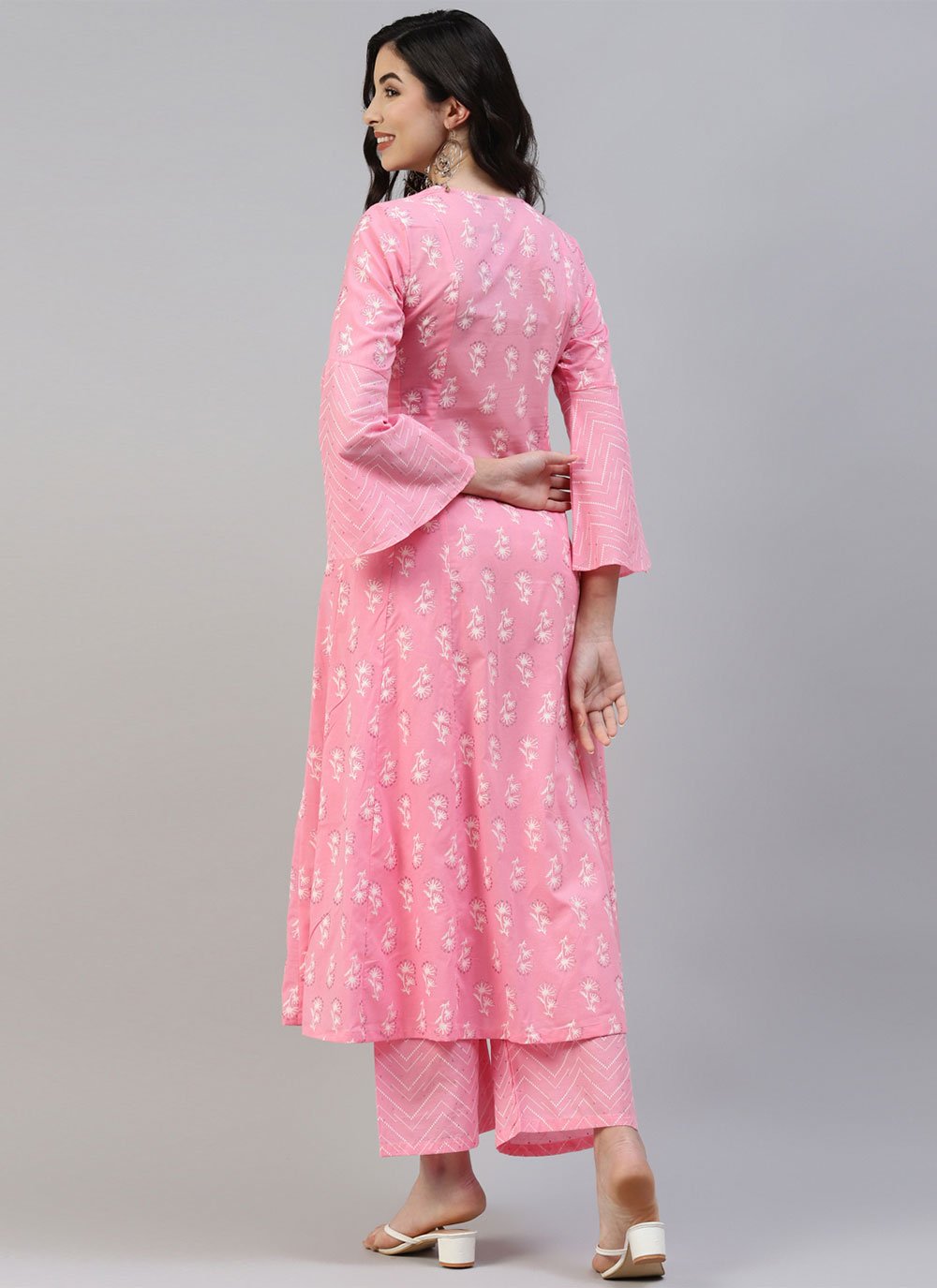 Designer Kurti Cotton Pink Print Kurtis