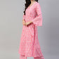 Designer Kurti Cotton Pink Print Kurtis