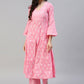 Designer Kurti Cotton Pink Print Kurtis