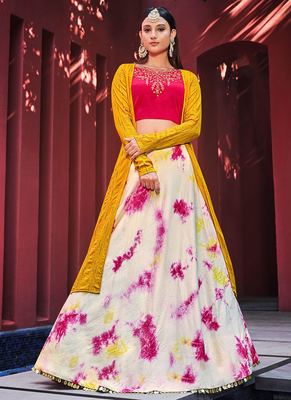 Lehenga Choli Cotton Pink Embroidered Lehenga Choli