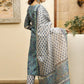 Pant Style Suit Cotton Aqua Blue Digital Print Salwar Kameez