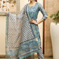 Pant Style Suit Cotton Aqua Blue Digital Print Salwar Kameez