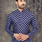 Kurta Pyjama Cotton Blue Digital Print Mens