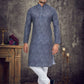 Kurta Pyjama Cotton Blue Digital Print Mens