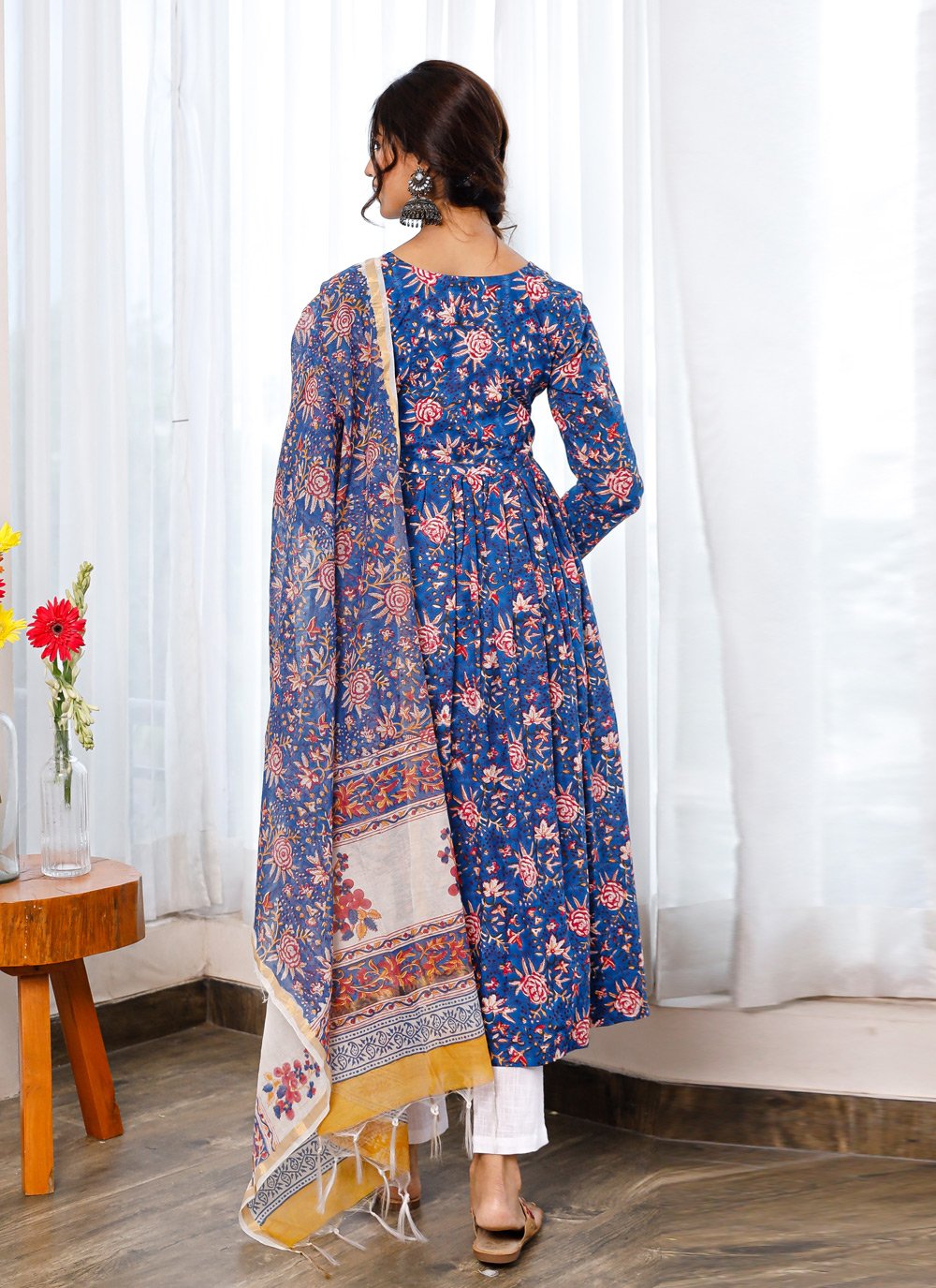 Pant Style Suit Cotton Blue Digital Print Salwar Kameez