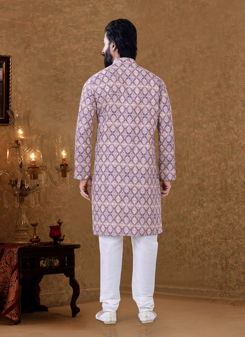 Kurta Pyjama Cotton Multi Colour Digital Print Mens