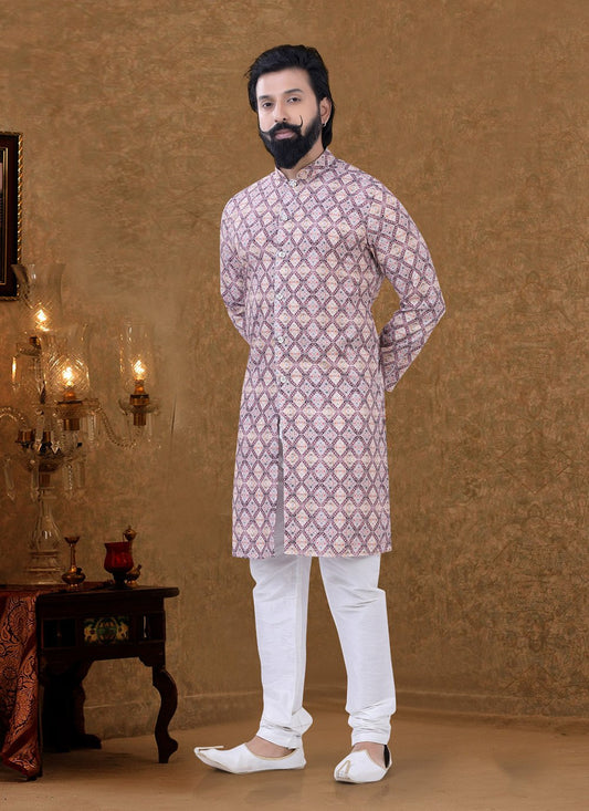 Kurta Pyjama Cotton Multi Colour Digital Print Mens