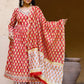 Palazzo Salwar Suit Cotton Red Digital Print Salwar Kameez