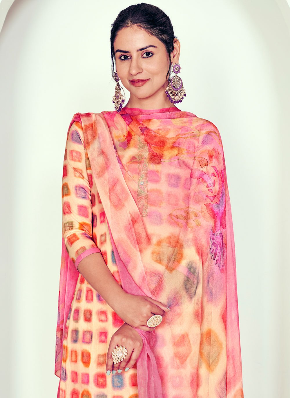 Salwar Suit Cotton Pink Digital Print Salwar Kameez