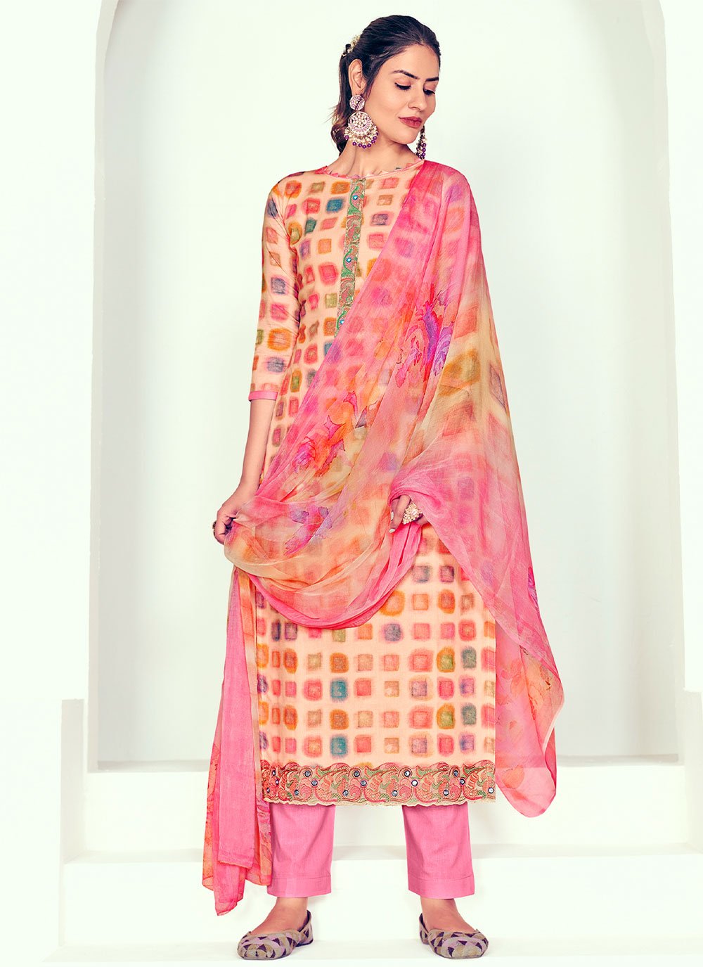 Salwar Suit Cotton Pink Digital Print Salwar Kameez