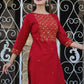 Casual Kurti Cotton Maroon Embroidered Kurtis