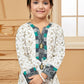 Palazzo Salwar Suit Cotton Off White Embroidered Kids