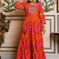 Gown Cotton Orange Red Embroidered Gown