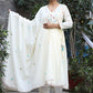 Salwar Suit Cotton Off White Embroidered Salwar Kameez