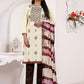 Straight Salwar Suit Cotton Khadi Cream Embroidered Salwar Kameez
