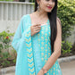 Salwar Suit Cotton Aqua Blue Digital Print Salwar Kameez
