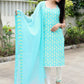 Salwar Suit Cotton Aqua Blue Digital Print Salwar Kameez