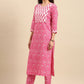 Readymade Style Cotton Pink Floral Patch Salwar Kameez