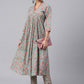 Salwar Suit Cotton Sea Green Floral Patch Salwar Kameez