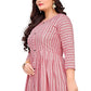 Gown Cotton Pink Strips Print Gown