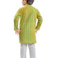 Kurta Pyjama Cotton Green Yellow Print Kids