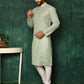 Kurta Pyjama Cotton Green Plain Mens