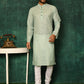 Kurta Pyjama Cotton Green Plain Mens