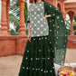 Lehenga Choli Cotton Georgette Green Booti Lehenga Choli