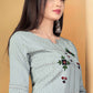 Casual Kurti Cotton Grey Embroidered Kurtis