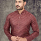 Kurta Pyjama Cotton Brown Digital Print Mens