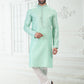 Kurta Pyjama Cotton Linen Green Thread Mens