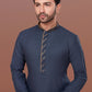 Kurta Pyjama Cotton Grey Fancy Work Mens