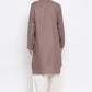 Kurta Pyjama Cotton Mauve Plain Mens