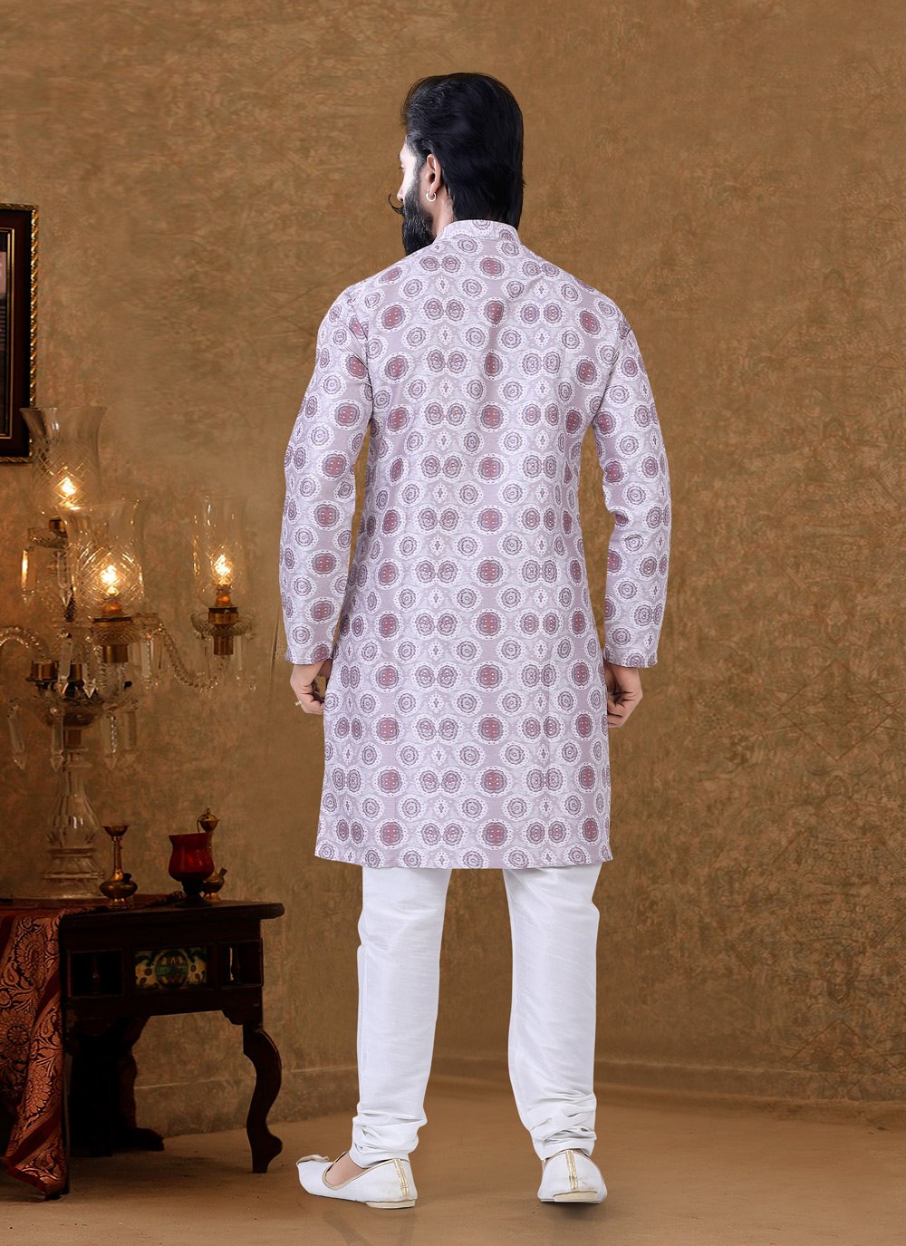 Kurta Pyjama Cotton Multi Colour Digital Print Mens