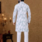 Kurta Pyjama Cotton Off White Digital Print Mens