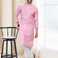 Kurta Pyjama Cotton Pink Fancy Work Mens