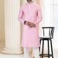 Kurta Pyjama Cotton Pink Fancy Work Mens