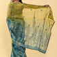 Shaded Saree Cotton Blue Green Lace Saree
