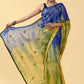 Shaded Saree Cotton Blue Green Lace Saree